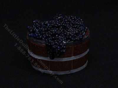(image for) Miniature Barrel of Concord Grapes for Dollhouses