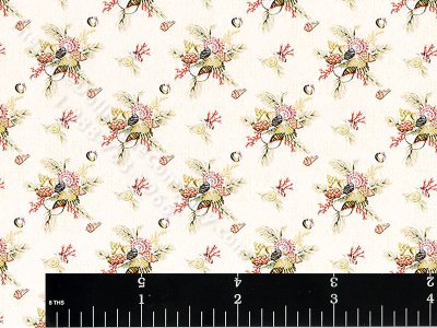 (image for) Floral/Shell Pattern Miniature Wallpaper for Dollhouses