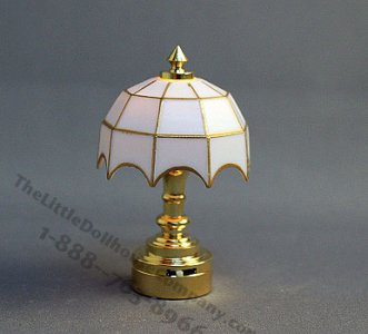(image for) Miniature Battery Powered White Tiffany Table Lamp