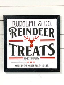 (image for) Miniature Square Framed 'Reindeer Treats' Board Print