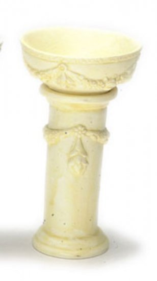 (image for) Miniature Victorian Ivory Coloured Bird Bath for Dollhouses
