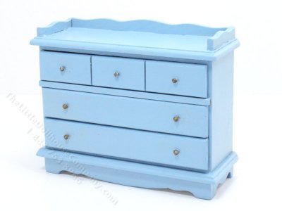 (image for) Miniature Blue Chest of Drawers for Dollhouses