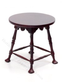 (image for) Miniature Round Mahogany Side Table for Dollhouses