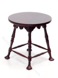 (image for) Miniature Round Mahogany Side Table for Dollhouses