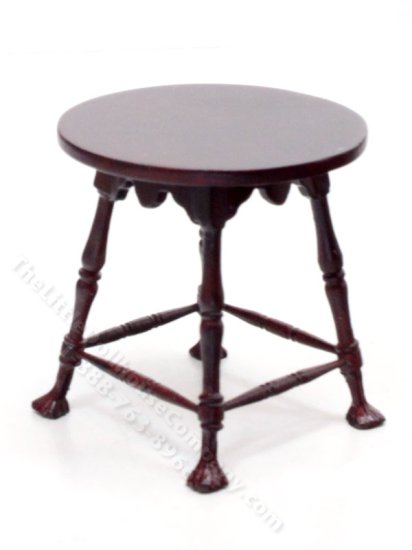 (image for) Miniature Round Mahogany Side Table for Dollhouses