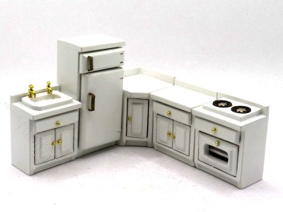 (image for) Half Scale 5 Piece White Kitchen Set