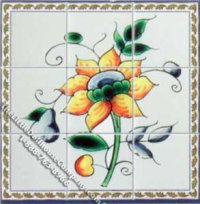 (image for) Dollhouse Scale Model Sunflower Theme Decorative Wall Tiles