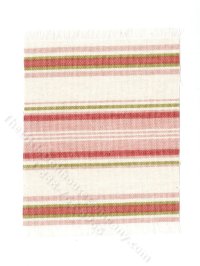 (image for) Miniature White/Pink/Green Striped Rug for Dollhouses