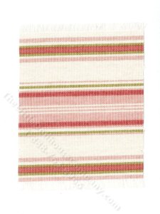 (image for) Miniature White/Pink/Green Striped Rug for Dollhouses
