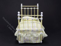 (image for) Miniature Wrought Iron Twin/Single Bed for Dollhouses - Yellow