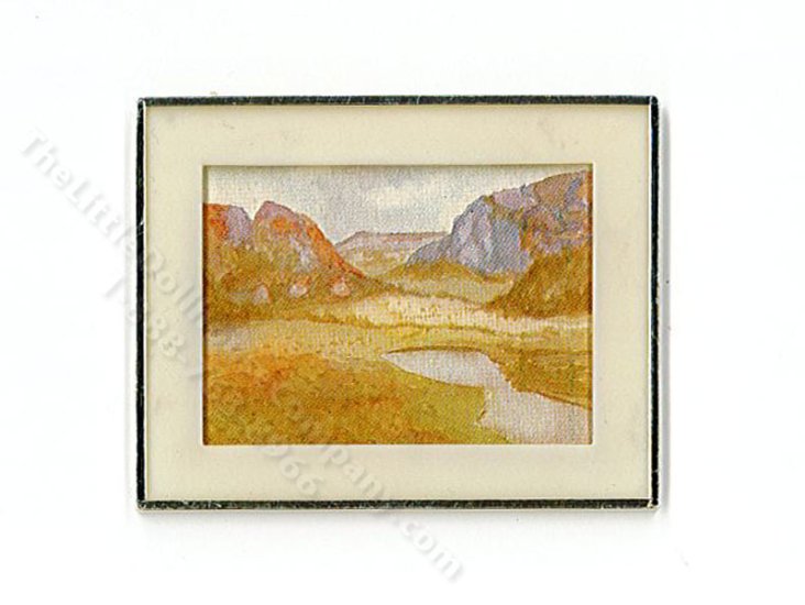(image for) Miniature Framed Print of Mountains for Dollhouses