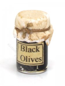 (image for) Miniature Black Olives in Wax Sealed Glass Jar