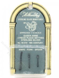 (image for) Miniature Queen Anne Sterling Silver Cutlery Set