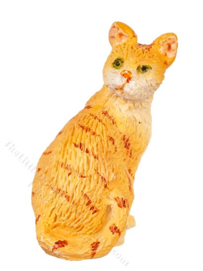 (image for) Miniature Sitting Orange Cat for Dollhouses