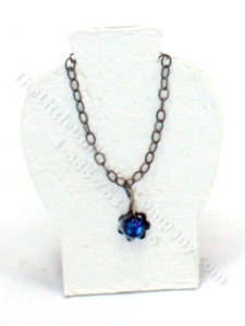 (image for) Handmade Miniature Blue Crystal Pendant Necklace for Dollhouses