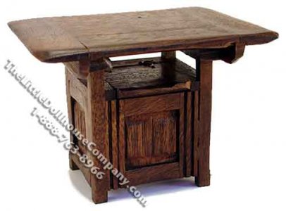 (image for) Miniature Tudor Style Monks Table for Dollhouses