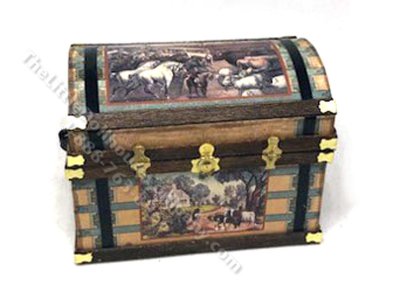 (image for) Miniature Lithograph Wooden Trunk Kit - Classic Americana Summer