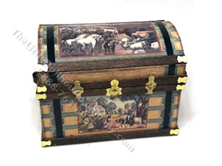 (image for) Miniature Lithograph Wooden Trunk Kit - Classic Americana Summer