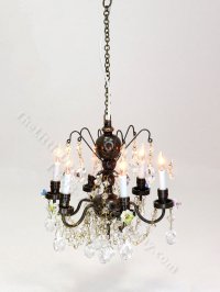 (image for) Dollhouse Scale Model Nostalgia Six Arm Crystal Chandelier