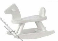 (image for) Miniature White Rocking Horse for Dollhouses
