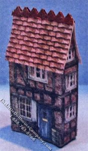 (image for) Miniature Lithographed Stone House Kit for Dollhouses