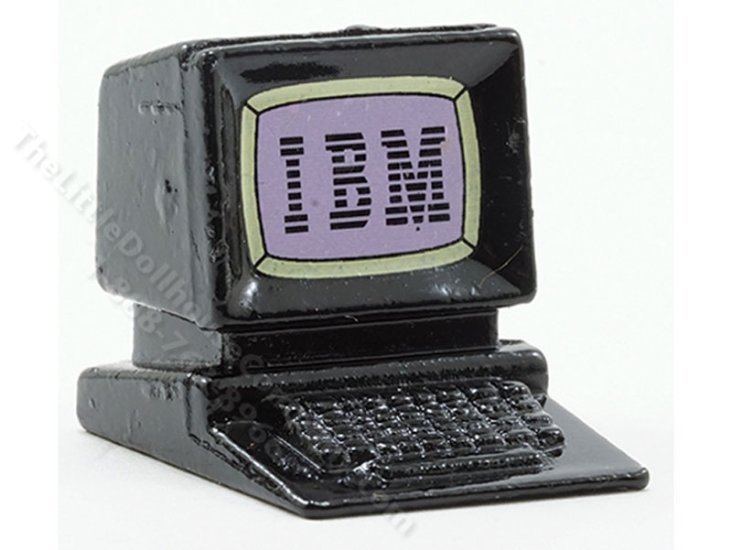 (image for) Dollhouse Miniature Black Desktop Computer