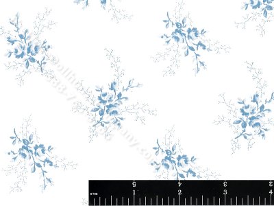 (image for) Blue Bouquets Miniature Wallpaper for Dollhouse
