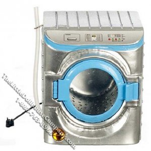 (image for) Miniature Silver Washing Machine for Dollhouses