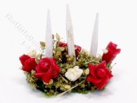 (image for) Miniature Candle and Flowers Centerpiece for Dollhouses