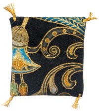 (image for) Dollhouse Scale Model Patterned Black Cat Pillow