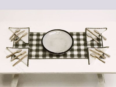 (image for) 1:48 Scale Miniature Place Setting Kit for Dollhouses