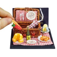 (image for) Miniature Picnic Setting for Two, on a Blancket