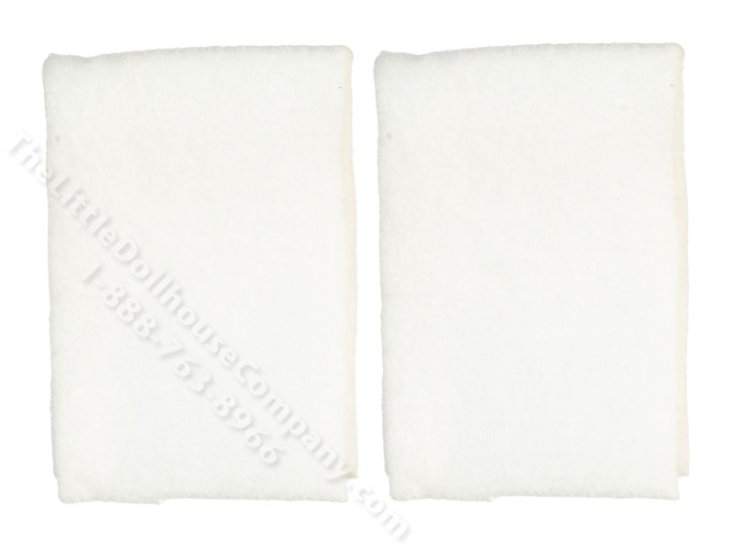 (image for) Miniature White Blankets for Dollhouses (2pcs)
