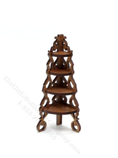 (image for) Miniature Ornate Corner Shelf for Dollhouses