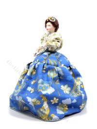 (image for) Miniature Handcrafted Vintage Rococo Lady in Blue and Gold