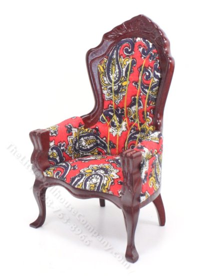 (image for) Miniature Paisley Armchair for Dollhouses