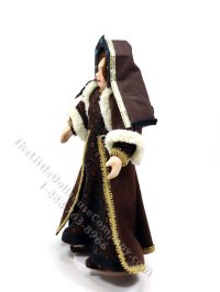 (image for) Miniature Handcrafted Tudor Elder in Brown Dress