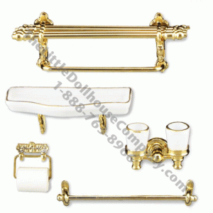(image for) Miniature White Bath Accessories For Dollhouses