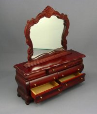 (image for) Dollhouse Miniature Victorian Dresser with Mirror
