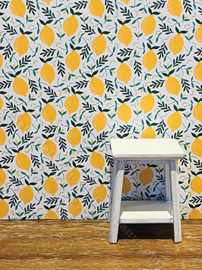 (image for) Dollhouse Scale Model Wallpaper - Lemon - 3pc Set