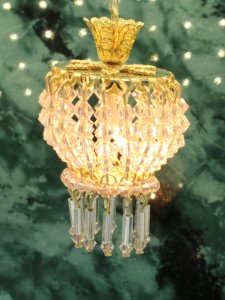 (image for) 1/12 Scale Petite Hanging Chandelier With Rose Crystals