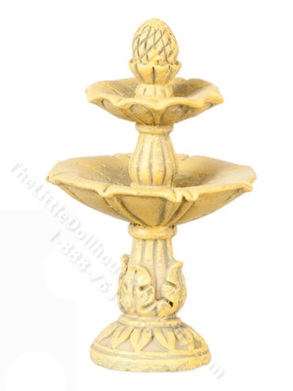 (image for) Miniature Tan Bird Bath for Dollhouses