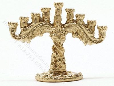 (image for) Miniature Gold Menorah For Dollhouses