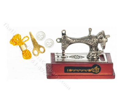 (image for) Miniature Silver Sewing Machine with Drawer
