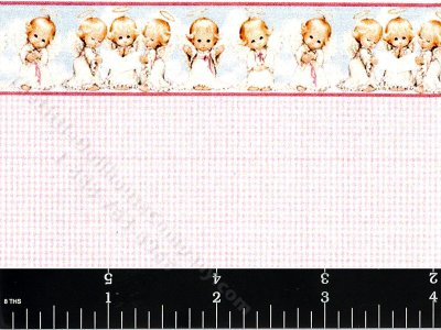 (image for) Pink Plaid and Angel Pattern Miniature Wallpaper for Dollhouses