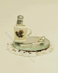 (image for) Miniature Floral Razor Set/Shaving Kit for Dollhouses