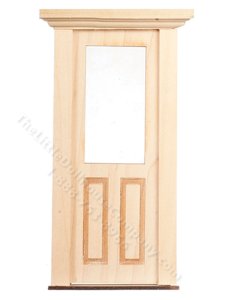 (image for) Dollhouse Unfinished Raised Panel Classical Door w/ Glass Panel