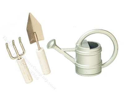 (image for) Miniature White Gardening Tools for Dollhouses