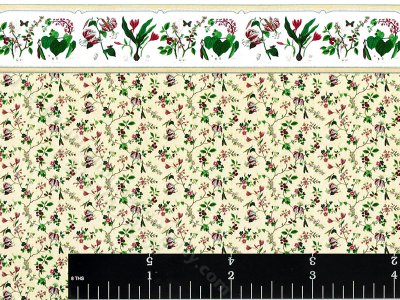 (image for) Small Floral Pattern Miniature Wallpaper for Dollhouses
