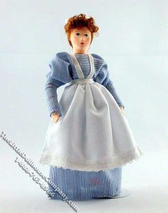 (image for) Anni Flexible Doll in Maid Uniform by Erna Meyer for Dollhouses